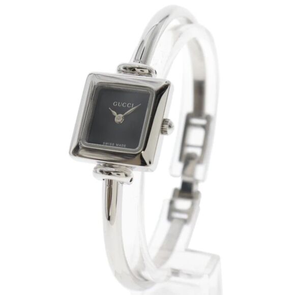 Gucci Swiss Made 1900L Dainty Silver Stainless Steel Square Bangle Watch & Box - Picture 12 of 12